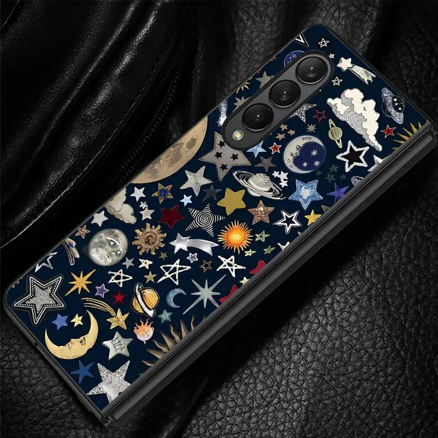 Phone Cover Case for Samsung Galaxy Z Fold 8 Ultra ZFold3 ZFold6 ZFold4 ZFold5 ZFold7 Z Fold 7 6 5 4 3 Sun And Star Pattern