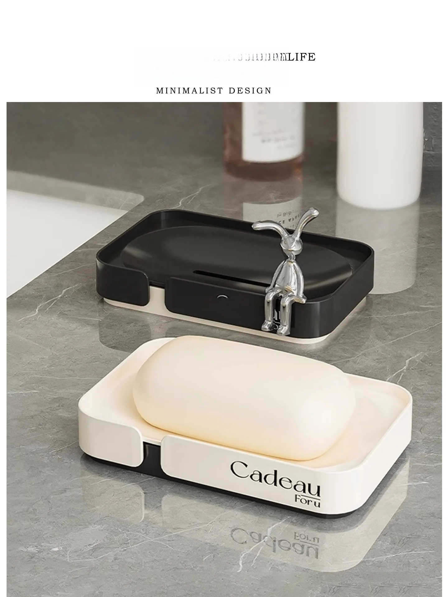 

Подставка для мыла Tlife Double Layer Soap Di Drainage, скандинавский стиль, для дома, однотонная, дренажная, для ванной комнаты