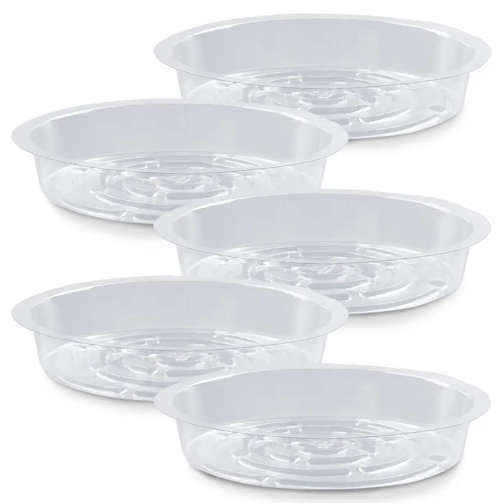 

Подставки для растений, 5 штук, прочные пластиковые поддоны для растений, маленькие тарелки для растений, прозрачные пластиковые подставки для растений повышенной прочности