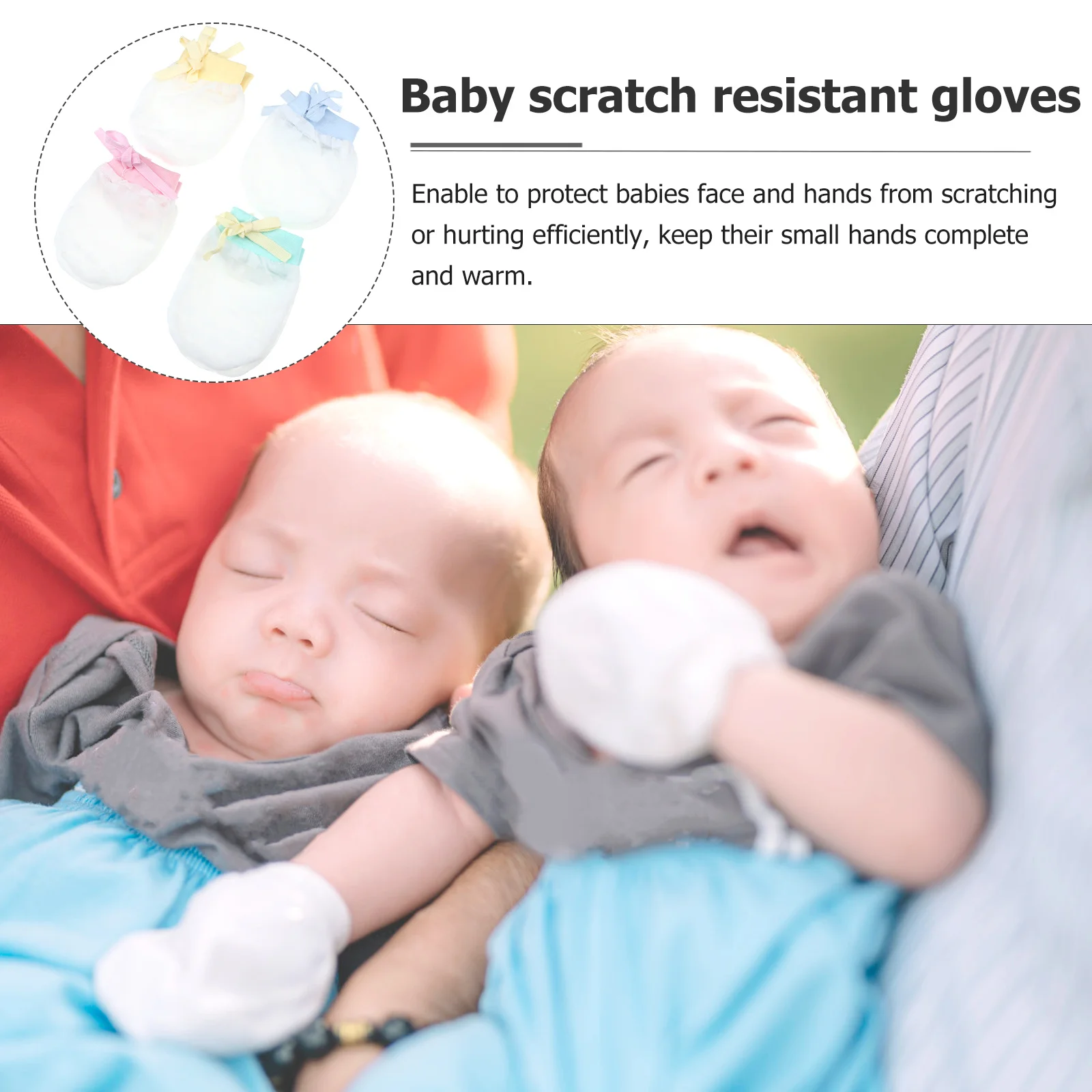 4 пары варежек для новорожденных, детские перчатки с защитой от царапин, очаровательный аксессуар из ледяного шелка для малышей, детские варежки, варежки для младенцев с защитой от царапин
