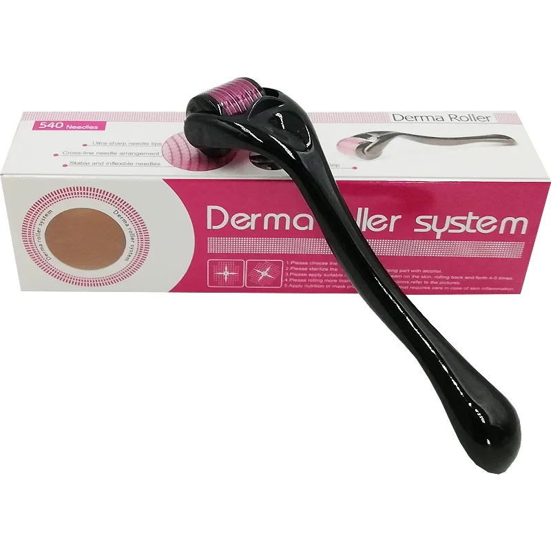 Mezoroller-Rodillo de barba DRS 540 agujas, microagujas, Derma para el crecimiento del cabello, cuidado de la piel, tratamiento corporal, micronidle MTS