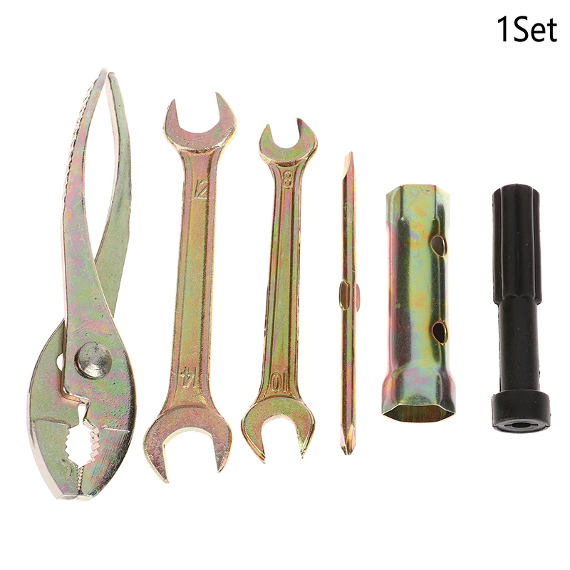 6Pcs/Set Universal Motorcycle Repair Tools Manual Socket Wrench Remove Replace Spark Plug Screwdriver Sleeve Pliers