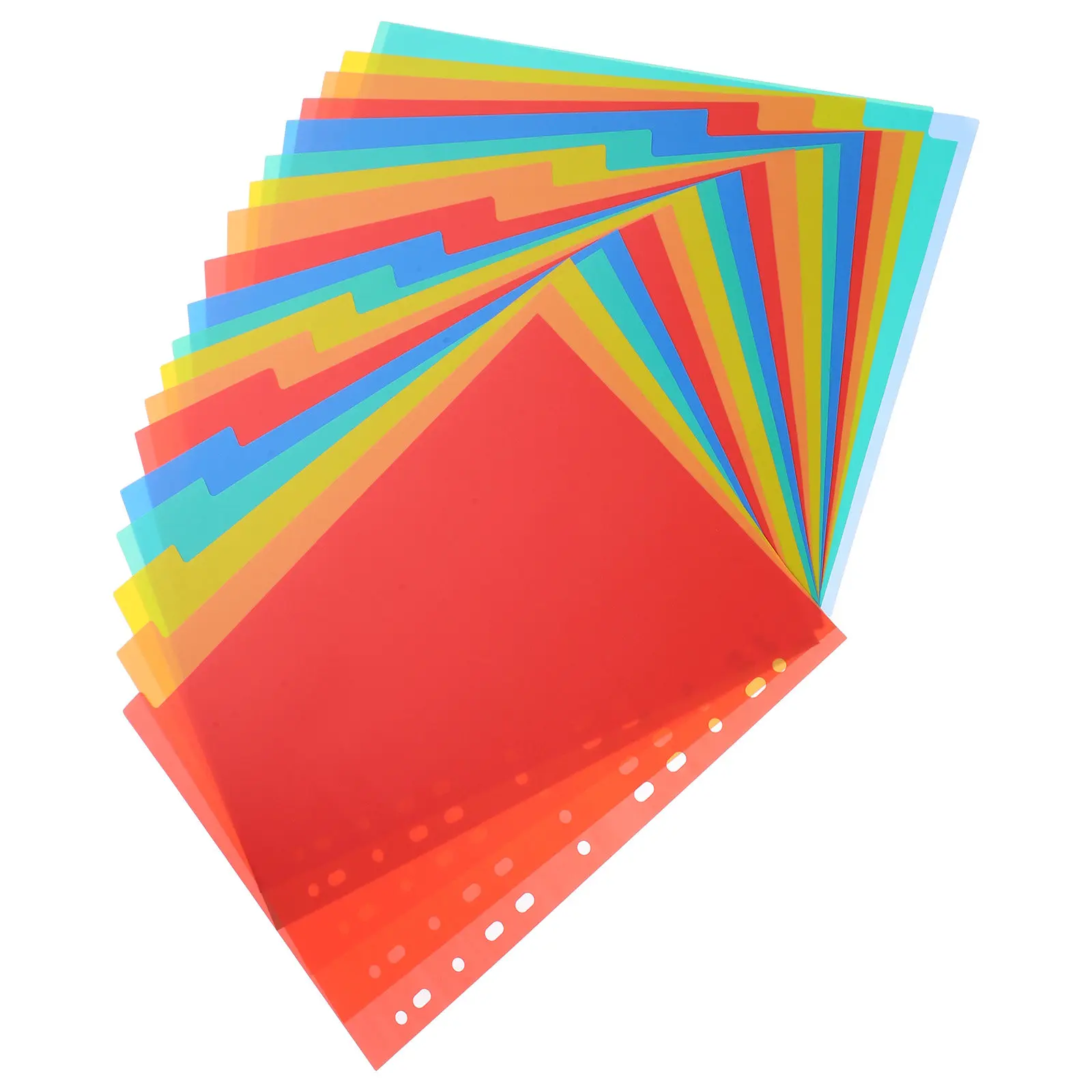 

1Set Index Binder Dividers PP Plastic Colored Tab Dividers for A4 Loose-Leaf Binder Notebook Notepad Organizer Gift Set