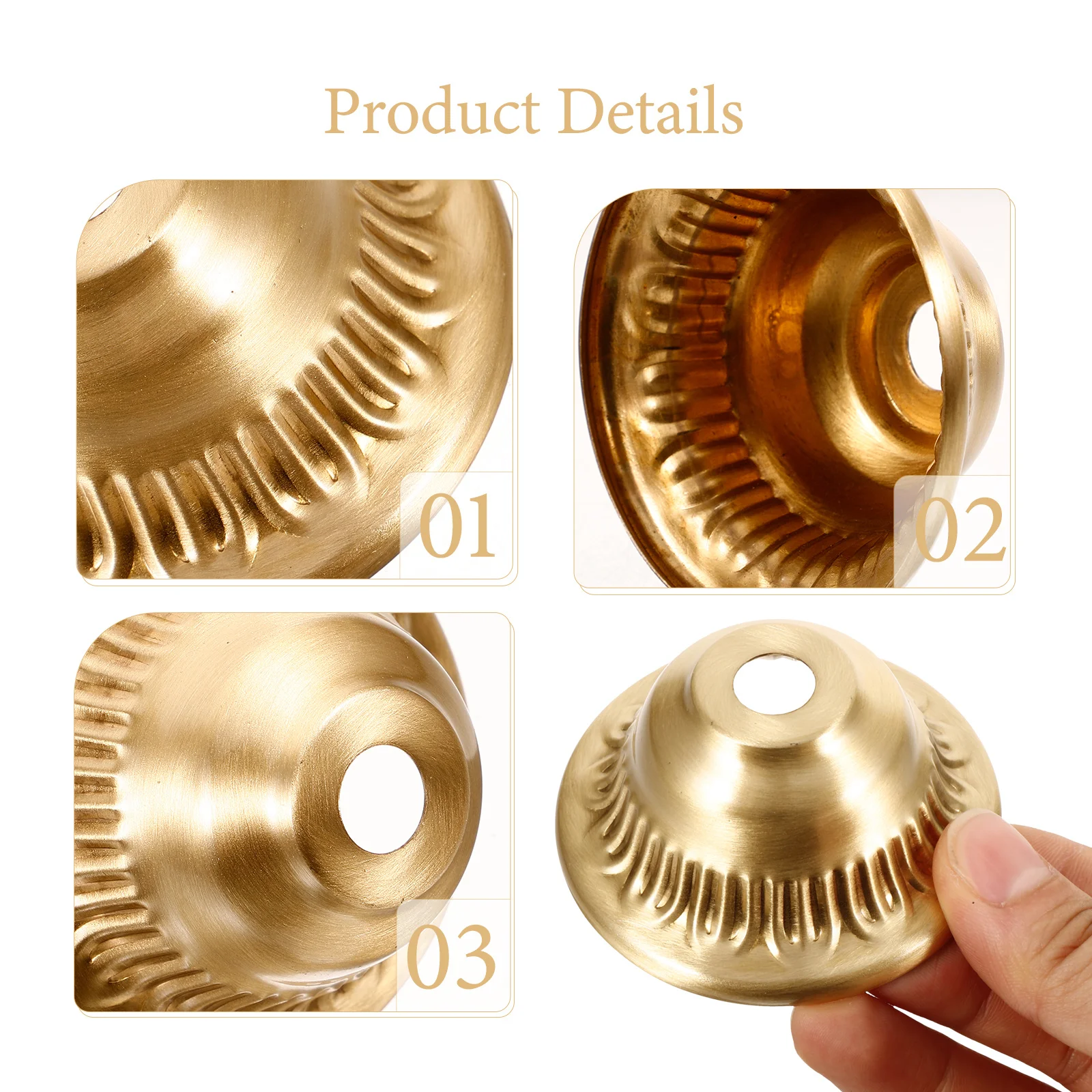 

Brass Cup Sturdy Metal Finial For Lamp Shade Diy Light Fixture Decorative Holder Modern Vintage Style Lamp Parts Indoor Lighting
