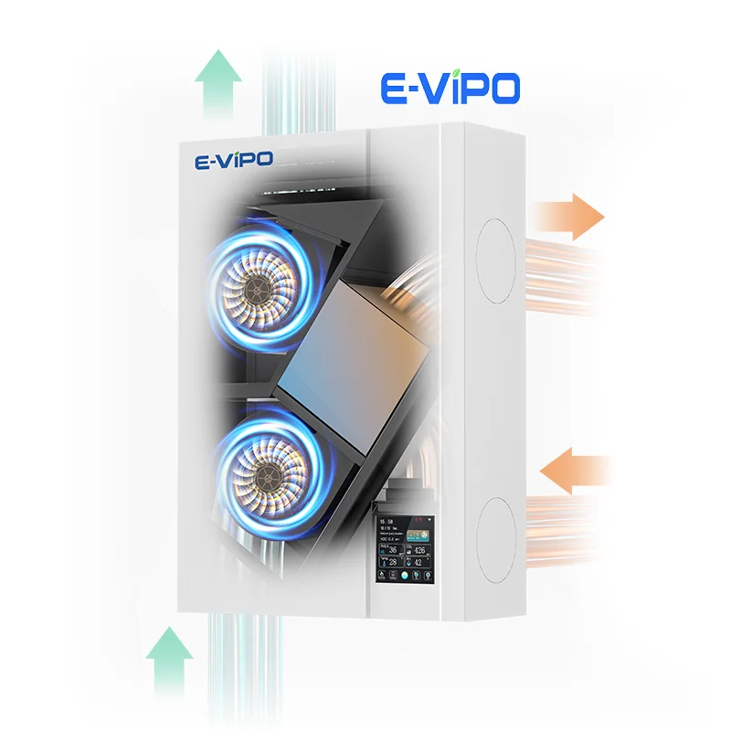 E-VIPO Indoor Room Fresh Air WiFi App Control Ductless Wall Mounted HEPA Carbon Ventilation ERV Heat Reoceri Air Ventilator Unit