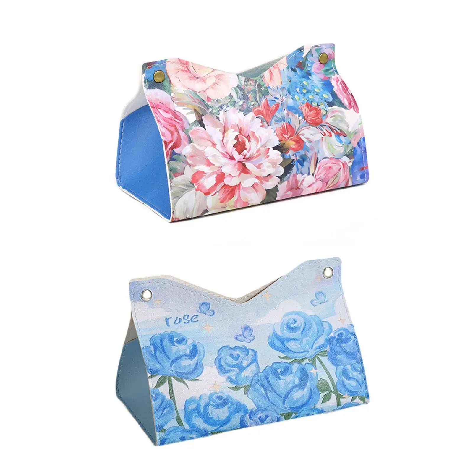 

Napkin Holder with Flower Decorative Tissue Box Rectangular Tissue Paper Holder for Night Stands Bathroom Dressers Car