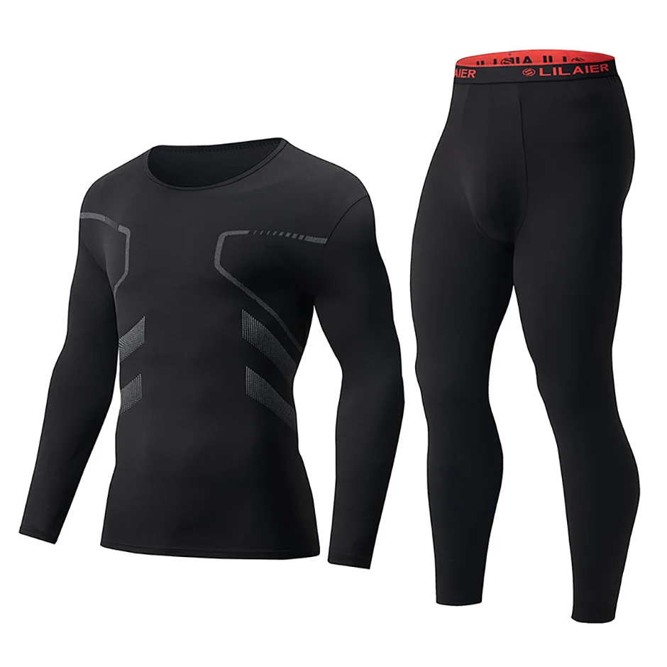 1/2 stück Herbst Und Winter männer Modische Gedruckt Casual Sport Unterwäsche Set Radfahren Und Laufen Plus Größe Basis warme Anzug – Detail 13