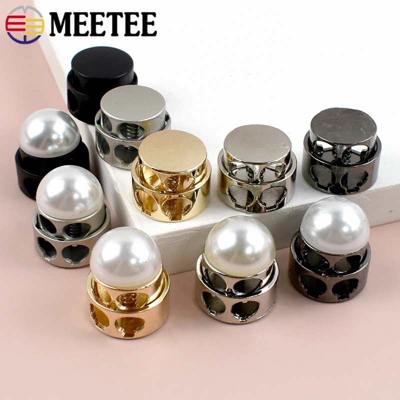 

10/20Pcs Meetee Metal Coed Stopper Buckle Bag Spring Clip Clasp Double Hole Rope End Stop Adjust Snap Hook Fastener Hardware