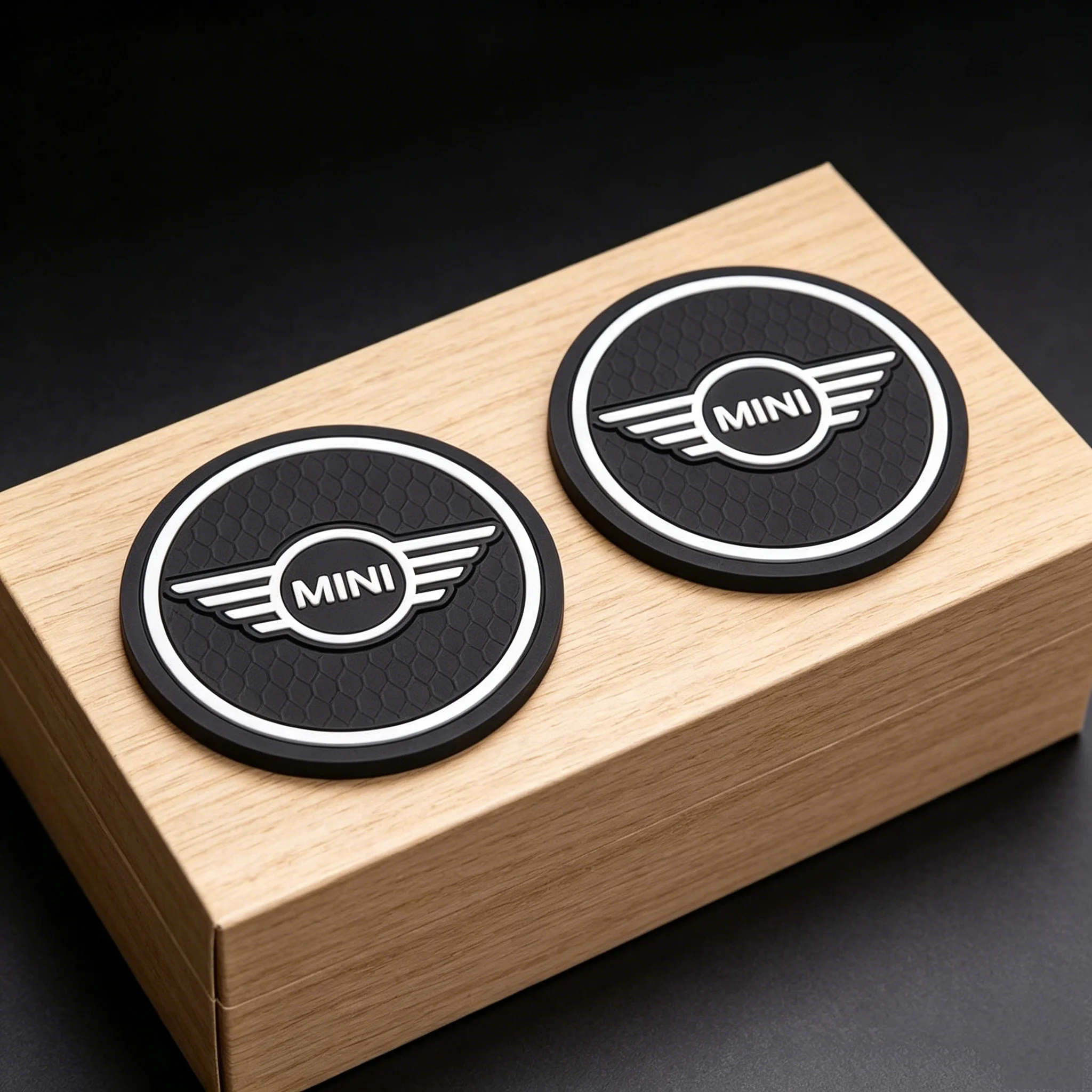 

For BMW MIni E46 E90 E60 F30 F10 X1 X2 X3 X5 X4 X6 X7 G30 G20 2Pc Car Emblem Anti-slip Cup Holder Mat Auto Interior Accessories