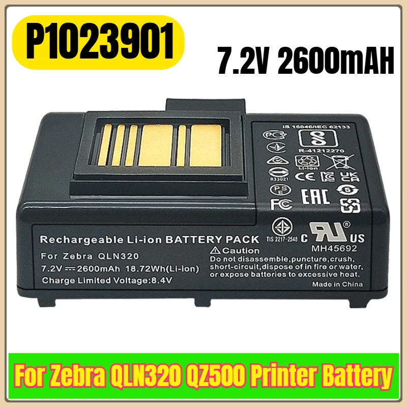 

7.2V 2600mAH for Zebra QLN320 QZ500 Printer Battery P1023901