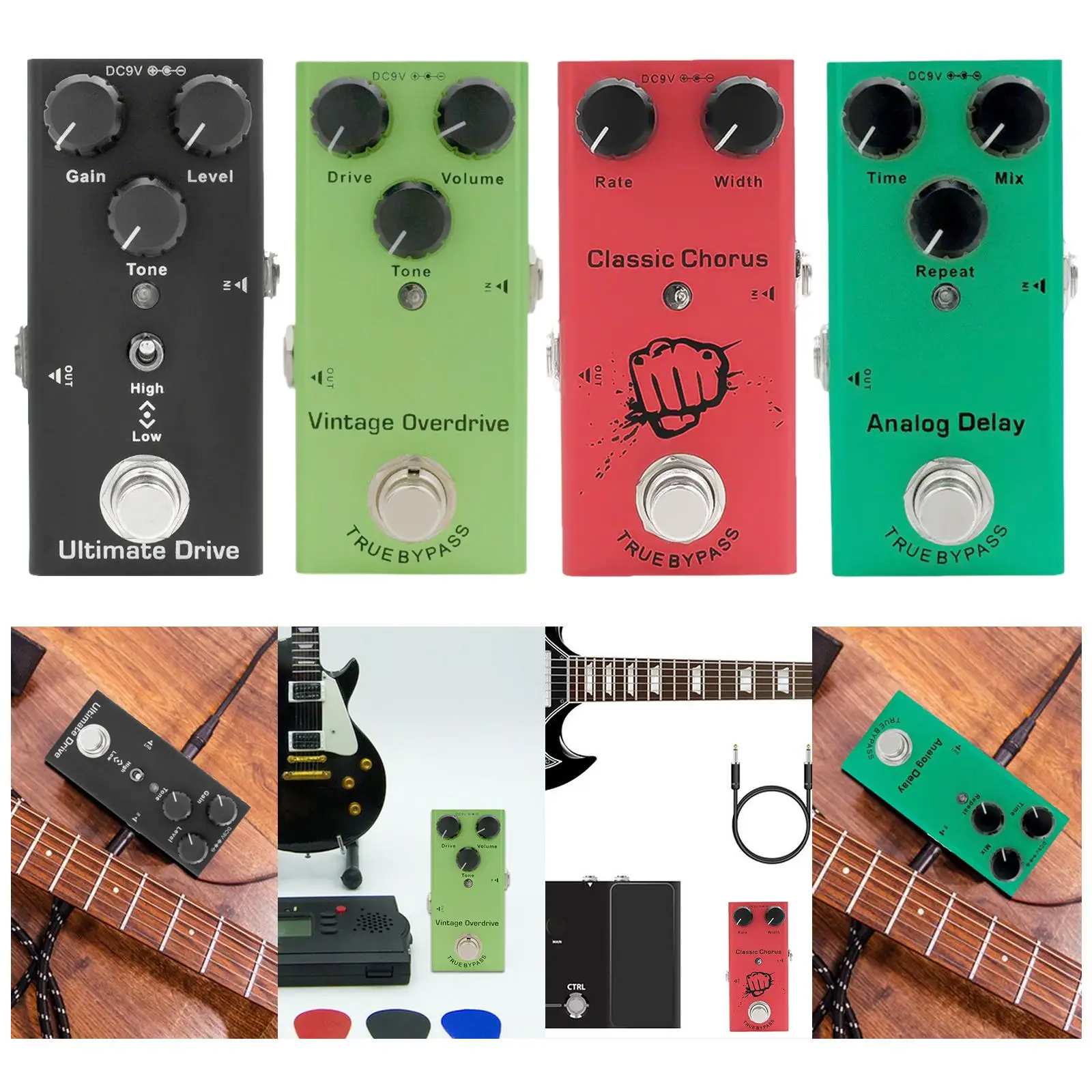 

Электрогитарная педаль эффектов, миниатюрная, профессиональная, высокопроизводительная, портативная, с технологией True Bypass, для концертов, сцены, студии, шоу, живых выступлений