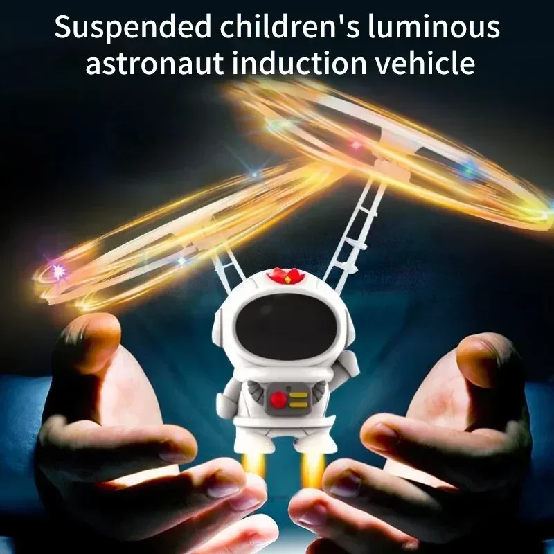 Creative Mini Astronaut Drone Cartoon Spaceman Flying Robot Toys with USB Charging Hand Control Helicopter Kids Gifts