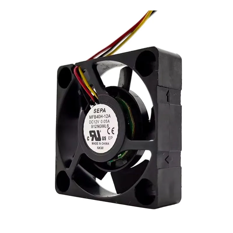 For SEPA MFB40H-12A 40x40x10mm DC 12V 0.05A Dual Ball Bearing Industrial Cooling Fan with RPM Sensor