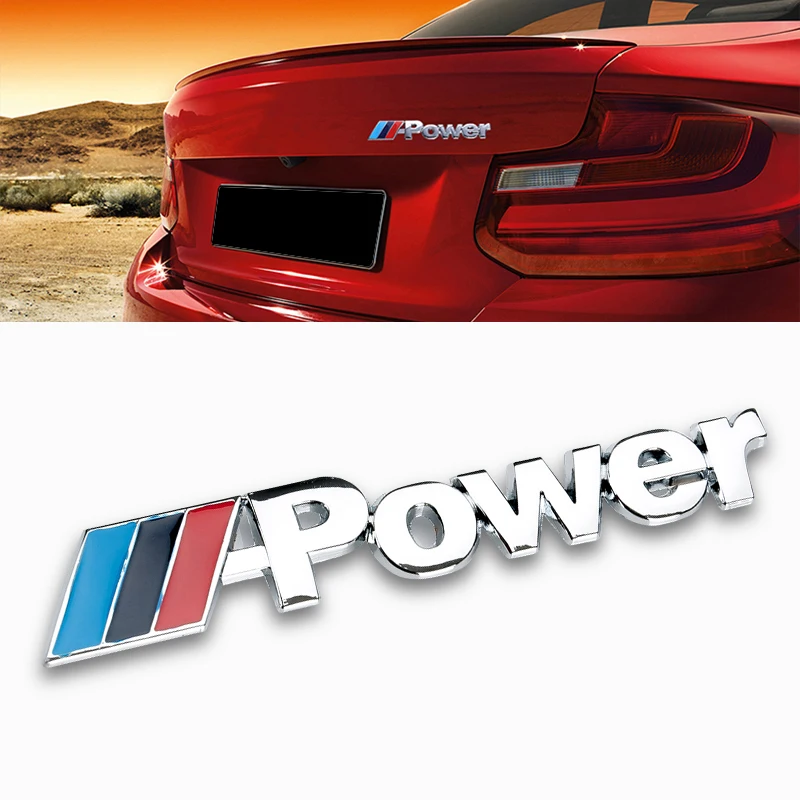 Autocollant de voiture avec emblème Power Motorsport, 1 pièce, pour BMW X5 X1 E46 E90 E60 F10 F30 E39 E36 F20 E87 E92 F31 E30 G30 G20 E34