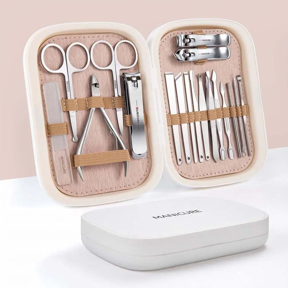 Forbici per unghie Earpick in acciaio Pinza per cuticole Tagliaunghie Lima per unghie Kit di strumenti per unghie Set per manicure Set di strumenti per pedicure Set di tagliaunghie