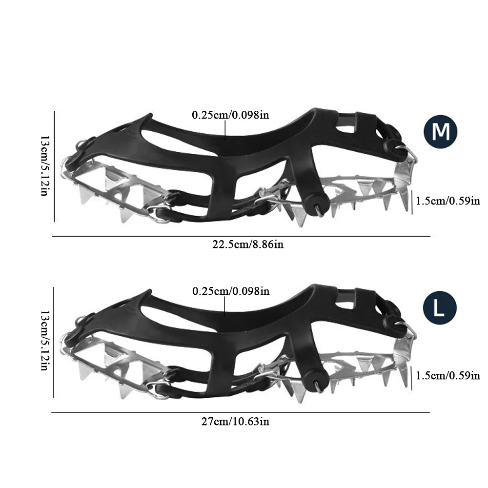 Al aire libre invierno senderismo escalada nieve picos Crampones tacos cadena garras empuñaduras botas cubierta hielo pinza pico para zapatos antideslizante