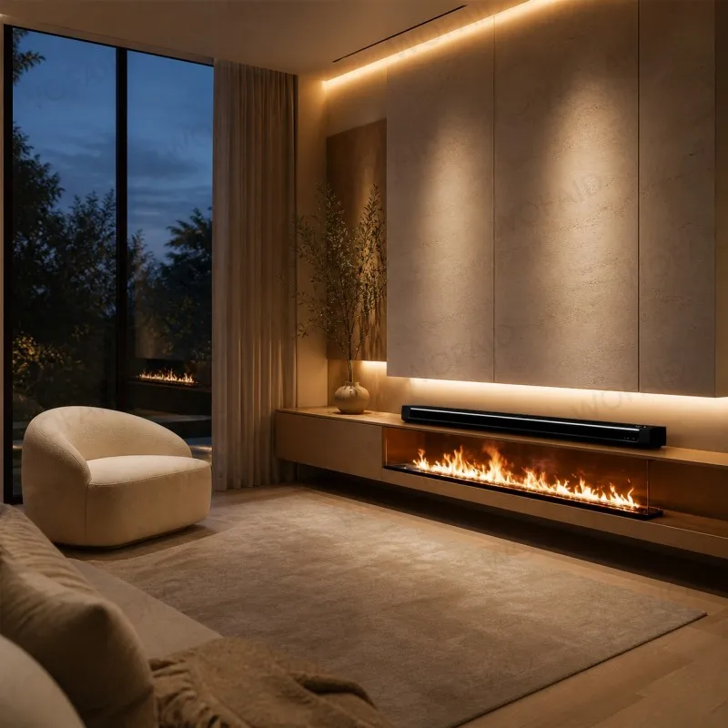 WOFAID Smart 3D Water Vapor Electric Fireplace firepit Insert APP Remote Control Realistic Mist Flame for Living Room Home Decor