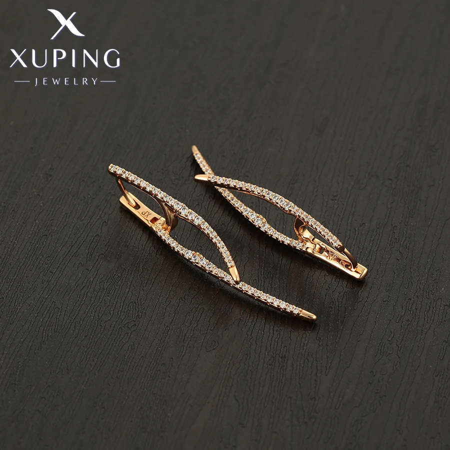 Xuping Jewelry Neu eingetroffene elegante modische Creolen mit goldfarbenen Ohrringen für Damen, Schmuck, Geschenk, X001135378 – Detail 12