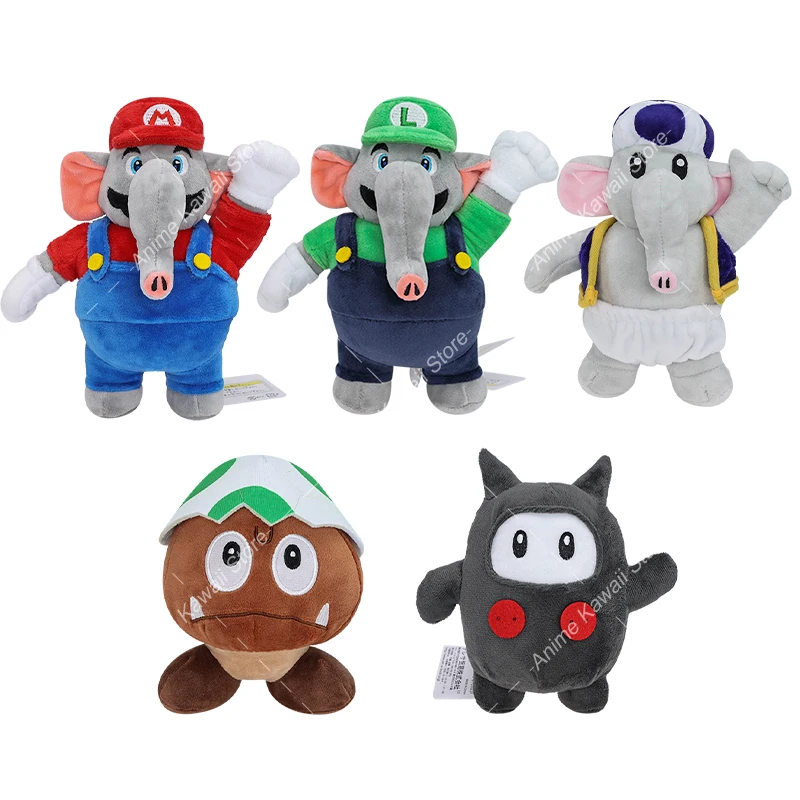 Hot Game Super Bros Elephant Mario Luigi Toad Plush Stuffed Toys All Star Collection Goomba Ninji Cartoon Peluche Doll Kids Gift