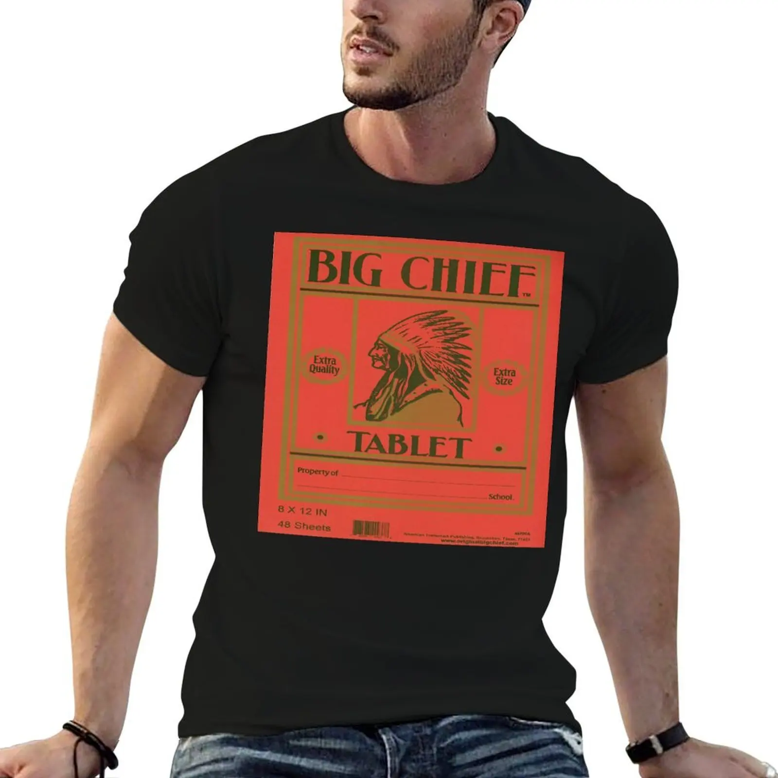Big Chief Vintage Tablet Cover T-Shirt Blouse custom shirt oversized t shirts for men