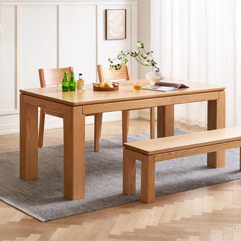 

Nordic Style OAK Wood Coarse Leg Dining Room Furniture Solid Wooden Dining Table