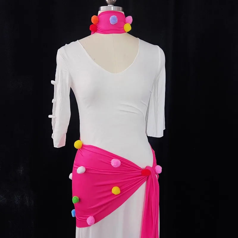 تخصيص جديد أزياء الرقص الشرقي ملابس الرقص الشرقي رداء شعبي مشروط الشعر الكرة وشاح الورك بلادي سعيدي رث الأبيض رداء حزام