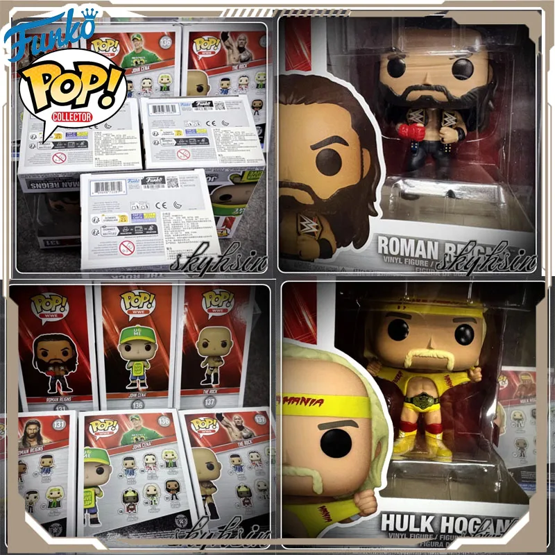

In Stock Funko Pop WWE Dwayne Douglas Johnson Lei Ensi Hogan Action Figure Toys for Boys Girls Kids Gift Ornaments Collectible