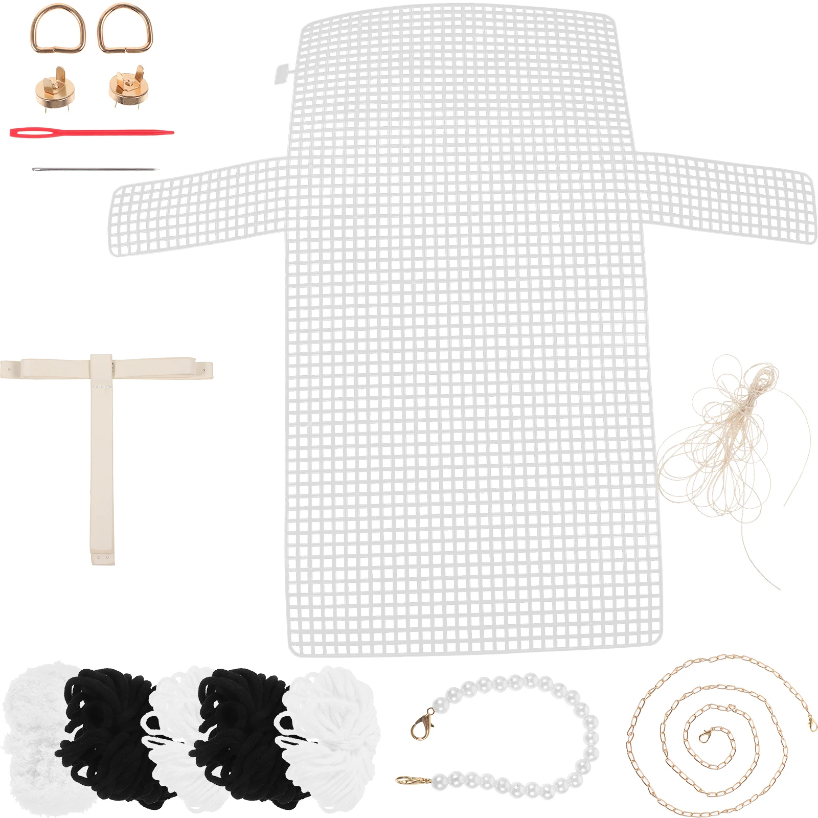 

1Set DIY Bag Making Kit Crossbody Tote Handbag Materials Zinc Alloy Chain Accessories Handmade Craft Set Bag Making Kit