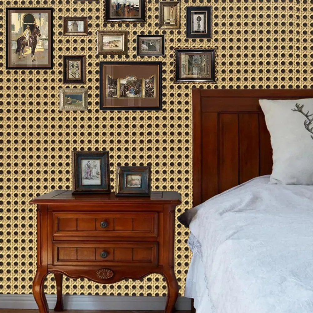 

Классические 3D-обои под ротанг, водонепроницаемые самоклеящиеся наклейки для стен, съемные ПВХ-наклейки для обновления мебели