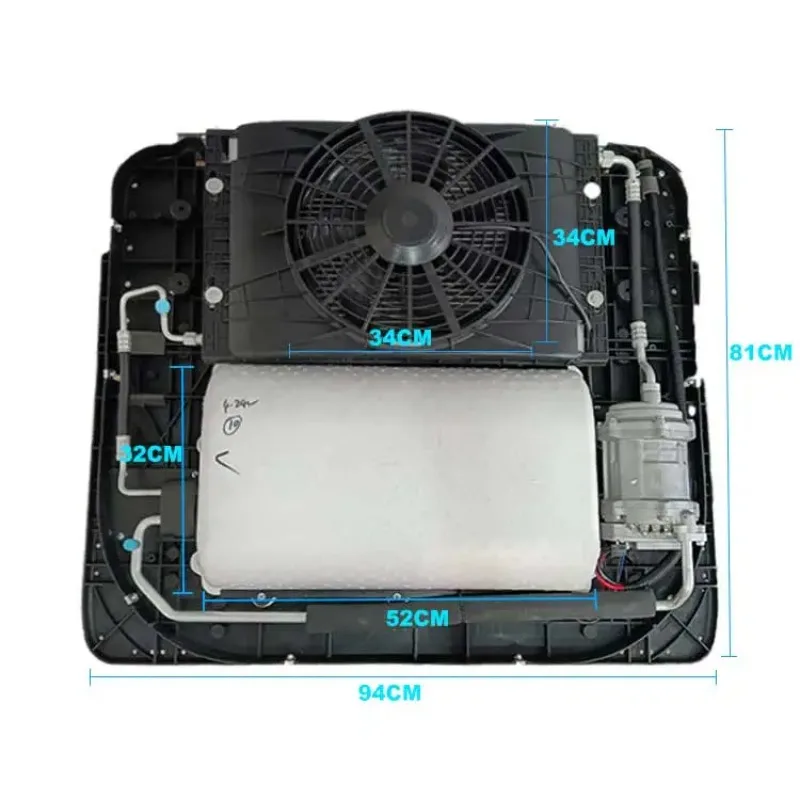 العربة Rv بطارية وقوف السيارات برودة تيار مستمر 12 فولت تكييف الهواء الكهربائية 24 فولت شاحنة التيار المتناوب 12 فولت سقف مكيف الهواء