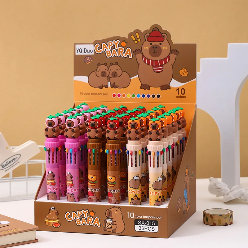 36 шт., оптовая продажа, креативная десятицветная шариковая ручка с героями мультфильмов, милая многоцветная ручка для ручного счета, подарок студенту, 0,7 мм 36 шт., оптовая продажа, креативная десятицветная шариковая ручка с героями мультфильмов, милая многоцветная ручка для ручного счета, подарок студенту, 0,7 мм