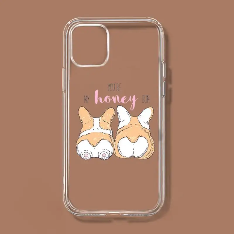 Cute Corgi Butt Animal Puppy Phone Case Transparent soft For iphone 11 13 12 14 pro max mini plus