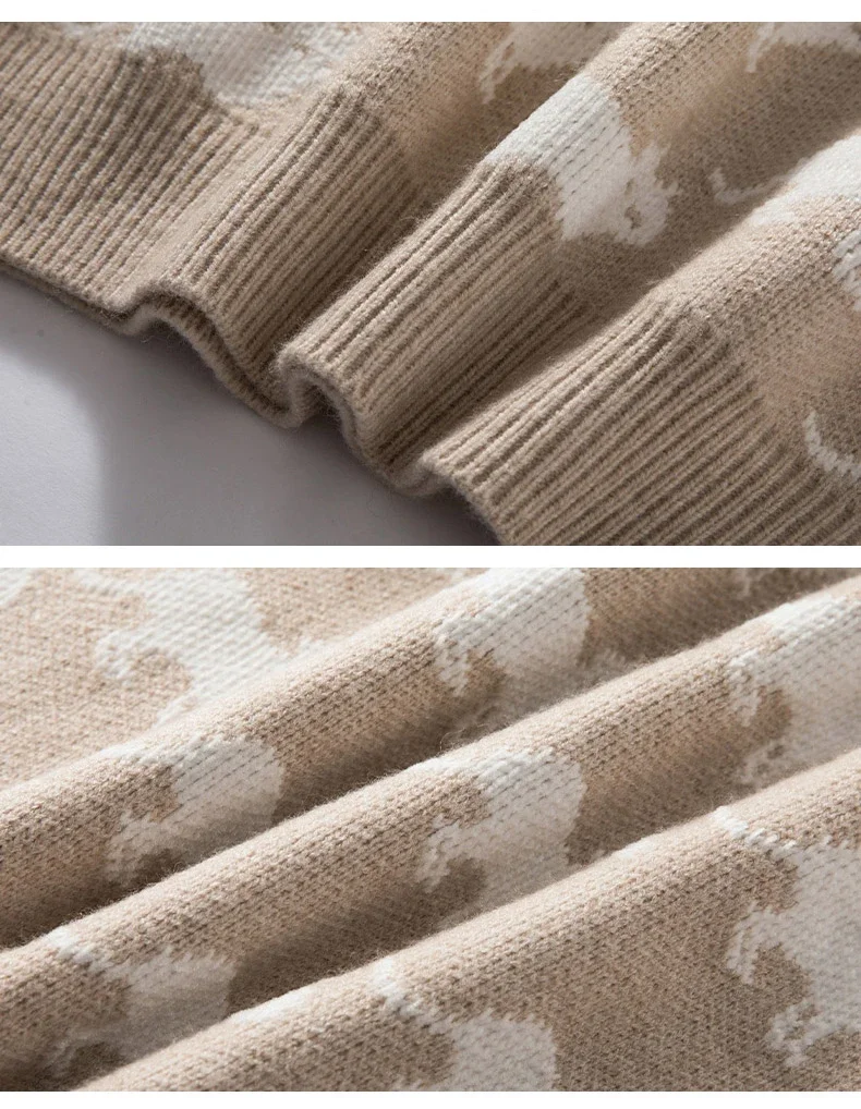 Cartoon Animal Kitten Printing Sweaters and Pullovers Men Sweater Fall Winter Fashion Knitted Sweater Mens Lazy Brand Oversized