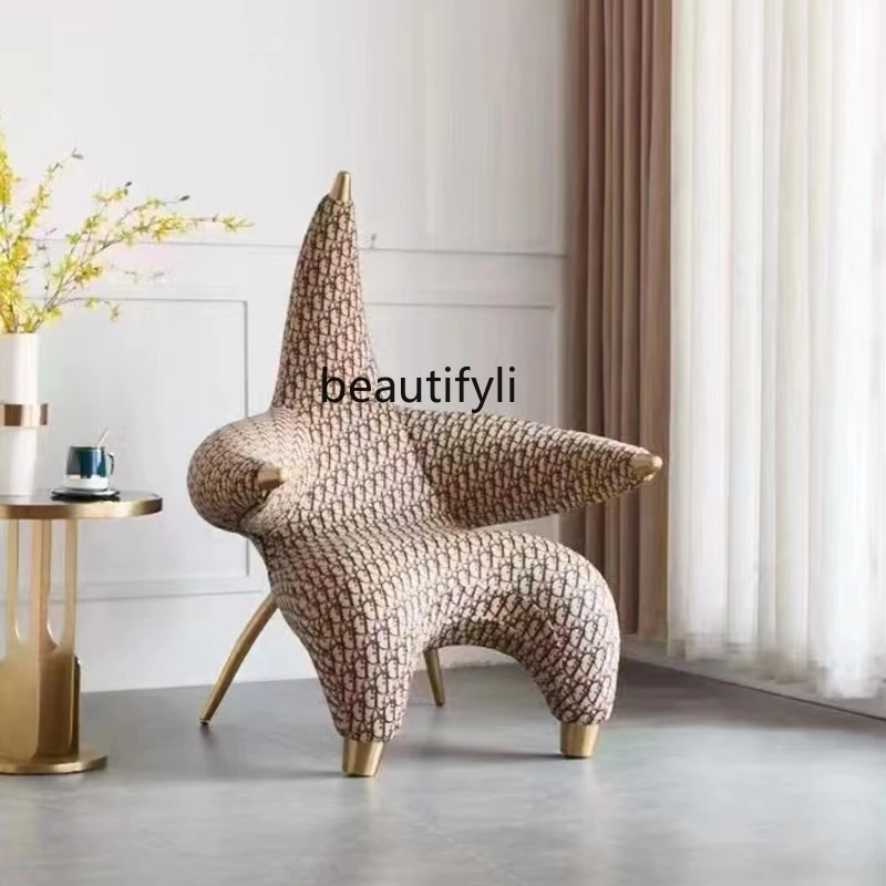 

yj Starfish Leisure Chair Single Sofa Italian Light Luxury Couch