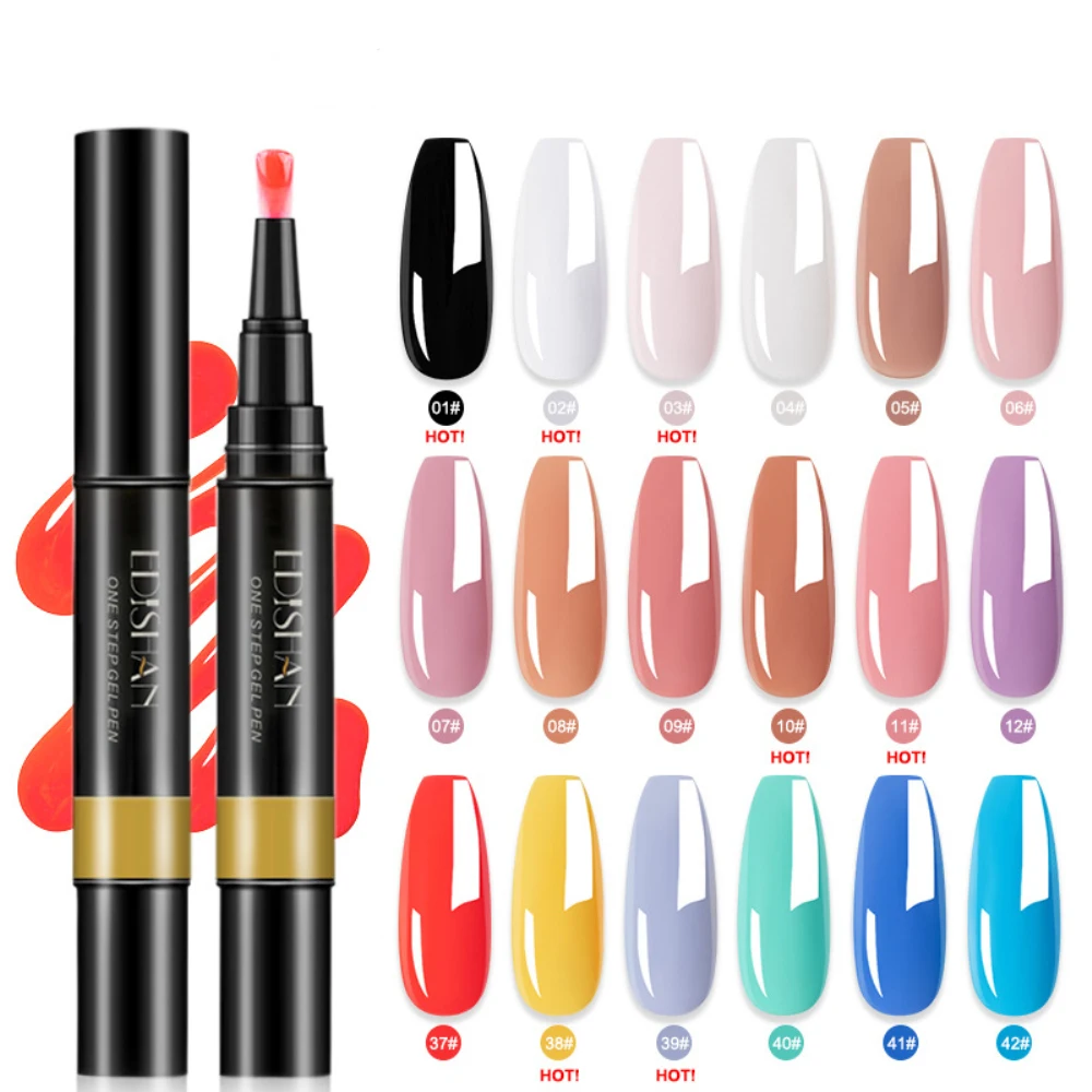 3 In 1 Nail Polish Pen 35 Colors Nail Polish Stick  Lazy Nail Art Phototherapy Polish Fast Quick Soak Off UV LED Nail Art Polish