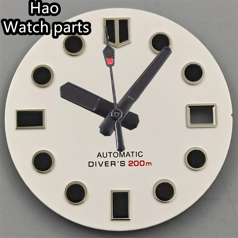 Стерильный циферблат BLIGER, 29 мм, черный, белый, зеленый, красный циферблат с набором стрелок, подходит для механизма NH35, подходит для заводной головки на 3 часа, заводная головка на 3,8 часа