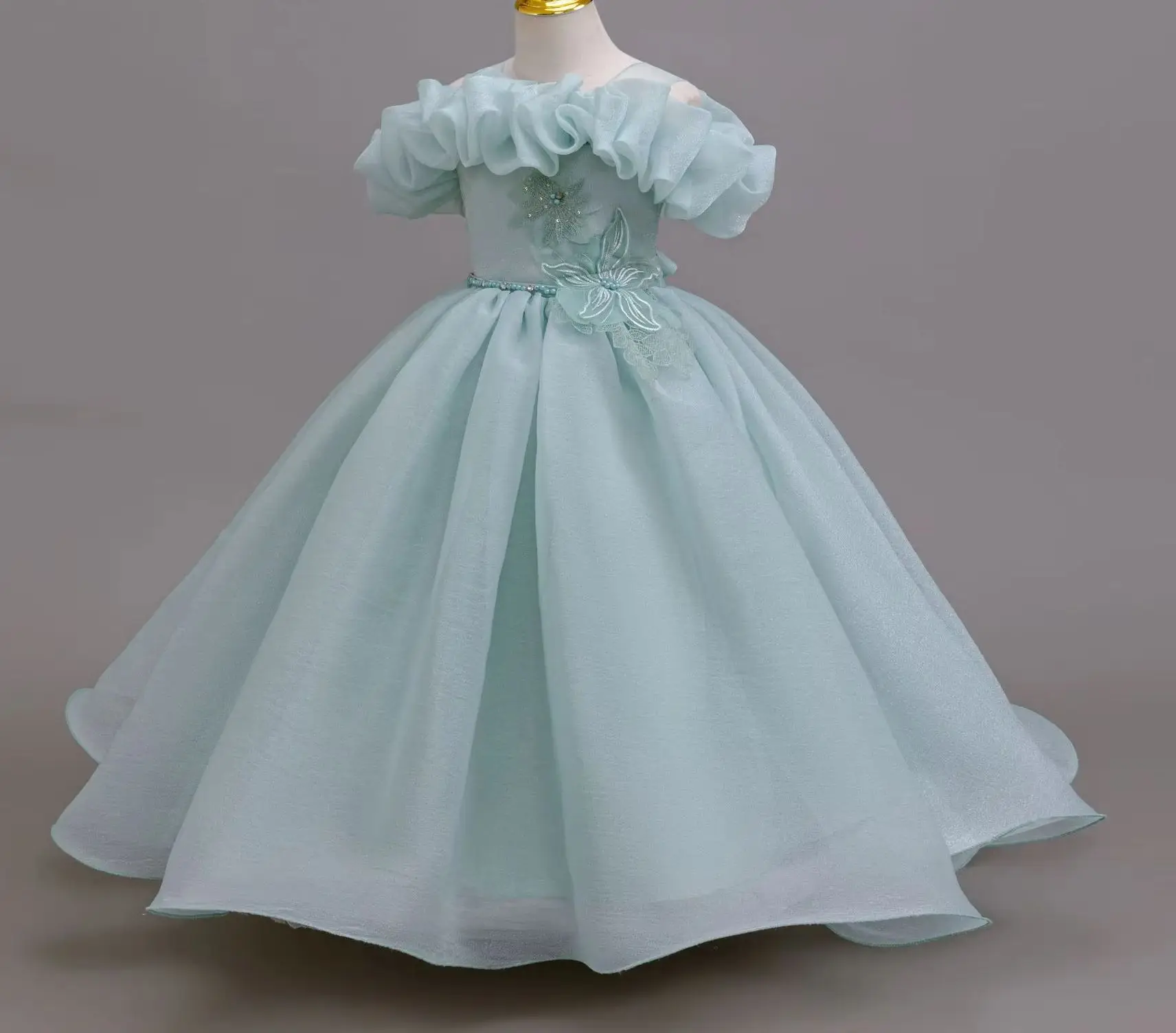 New Piano Girls' Elegant Wedding Dress Flower Girl Ceremonial Party Dresses Kid Clothes 4 to 12T view 6