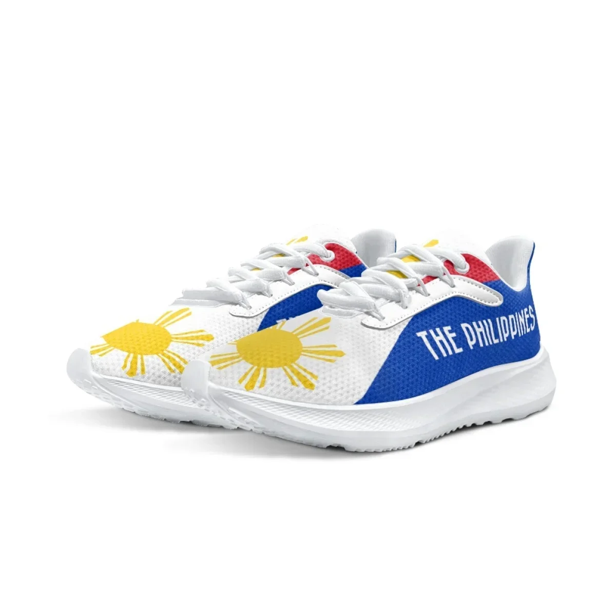 Sneakers Female Philippine Flag Designer Comfortable Lightweight Training Shoes Shock Absorption Lace Up Walking Shoes Zapatos