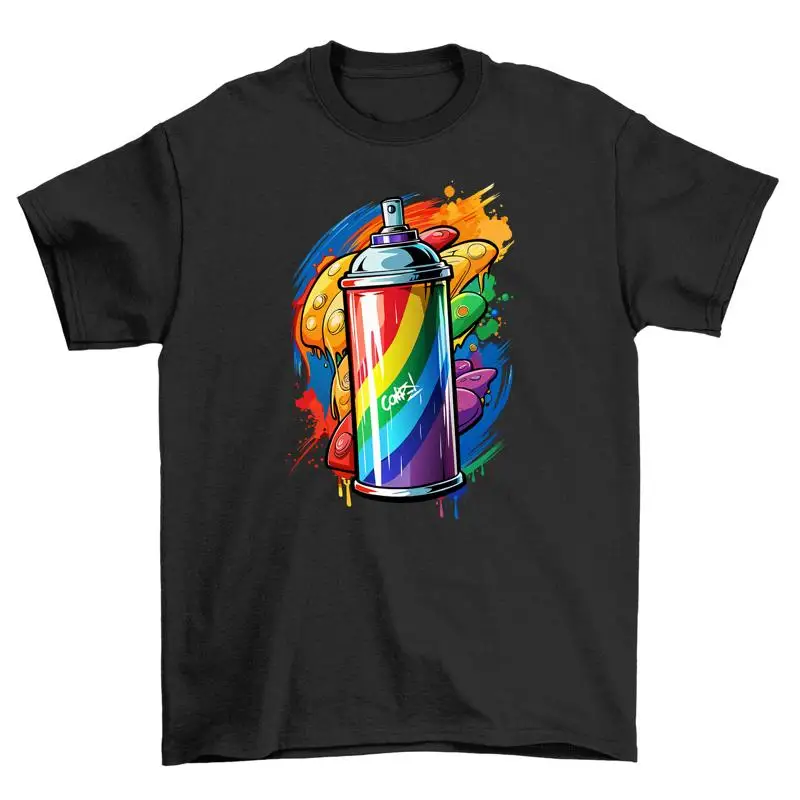 Pride_13 Rainbow Spray Can Funny T shirt Wear Your Colors Proudly De