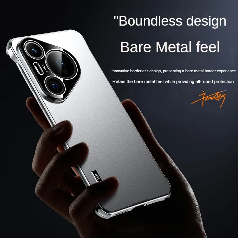 Borderless metal airbag shell for Huawei Pura 70 Ultra Case Innovative alloy anti-drop Huawei Pura 70 Pro Case