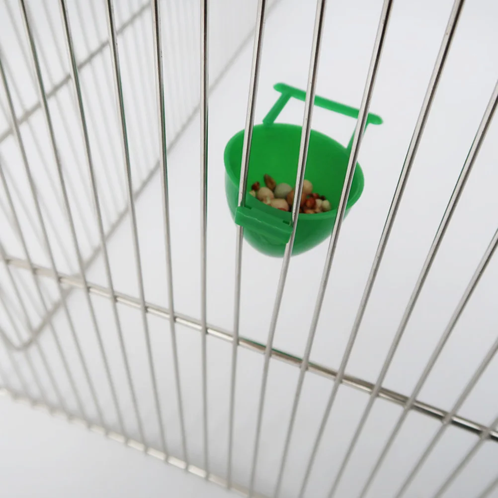

10Pcs Parrot Feeder High Quality Plastic Bird Food Bowl Secure Fix Cage Compatible Feeding Tool for Birds Water Container