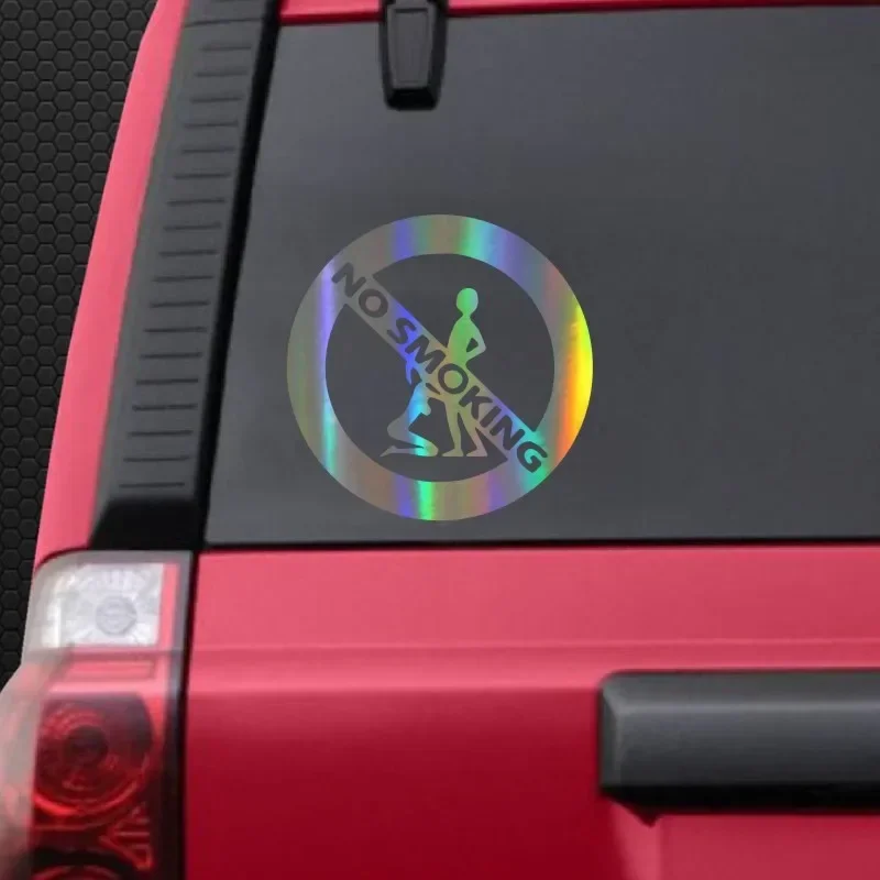 Girl And Boy No Smoking Car Motorcycles Decoration 3D Reflective  Custom Sticker  13.5cm*13.5cm