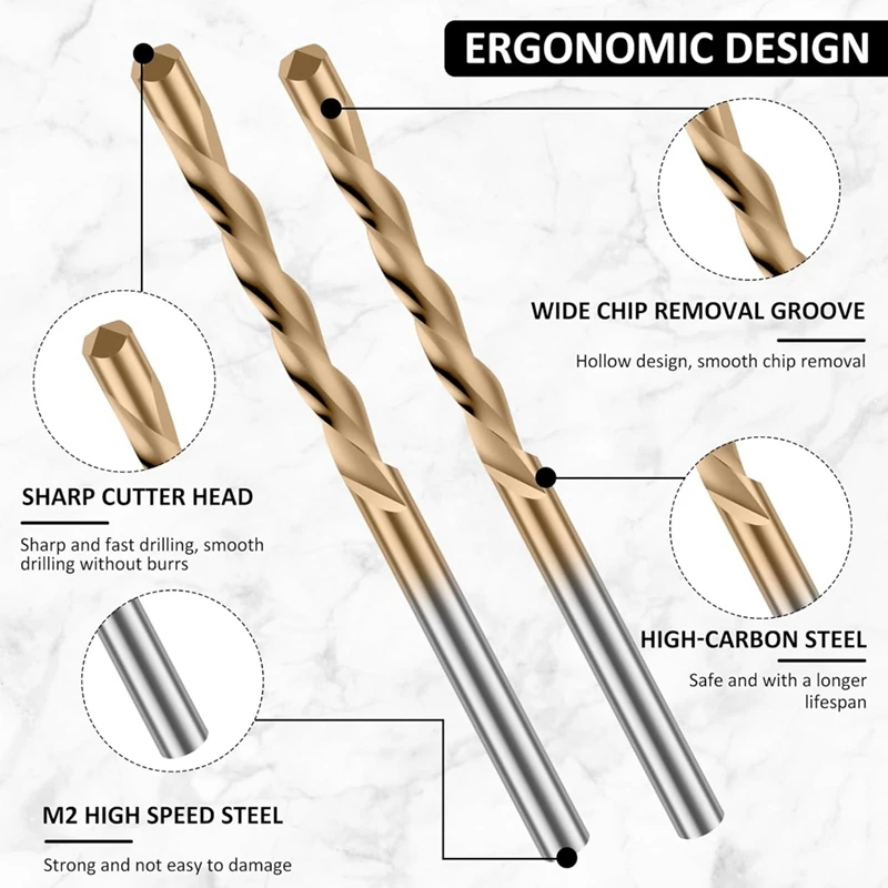 ABPP-50Pcs drywall bit, 1/8 Polegada espiral viu ponta bits de corte, m2 de aço de alta velocidade drywall bits de corte