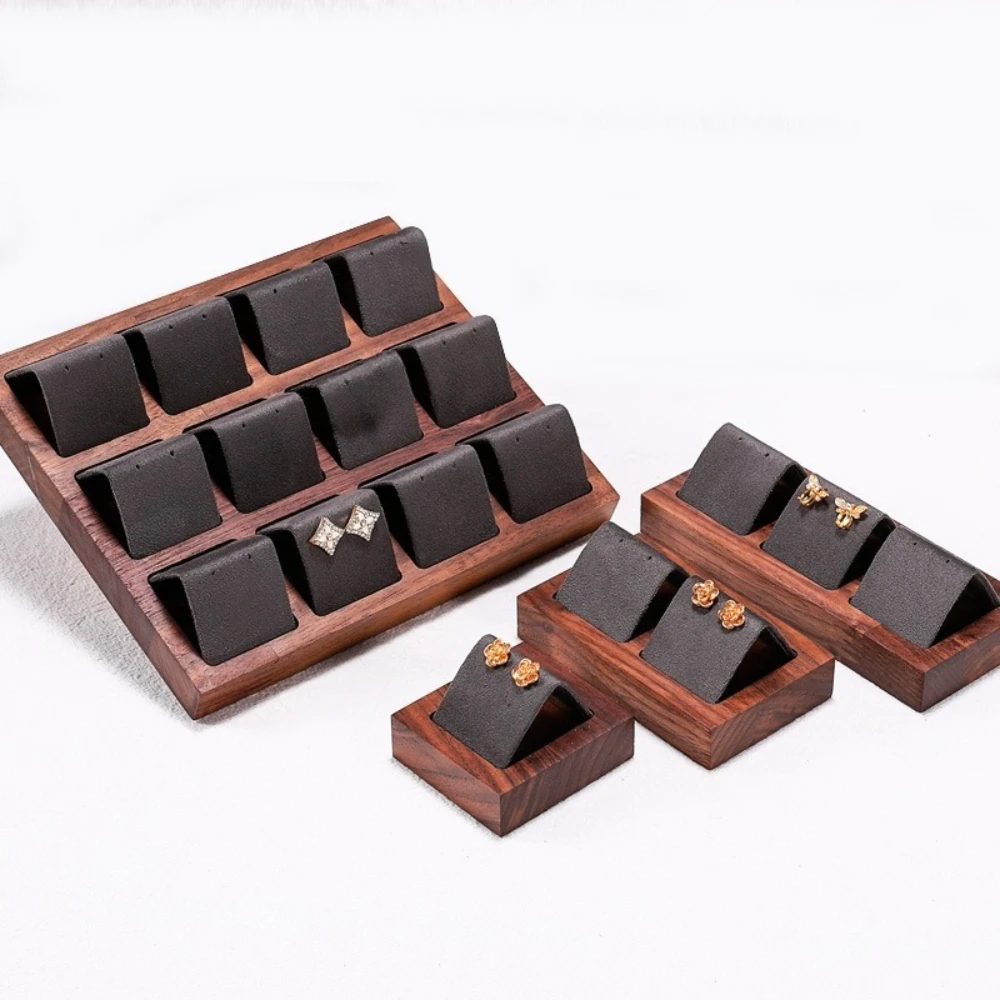 

High End Walnut Grain Earring Display Rack Simple Jewelry Storage Organizer Holder Photography Display Stand