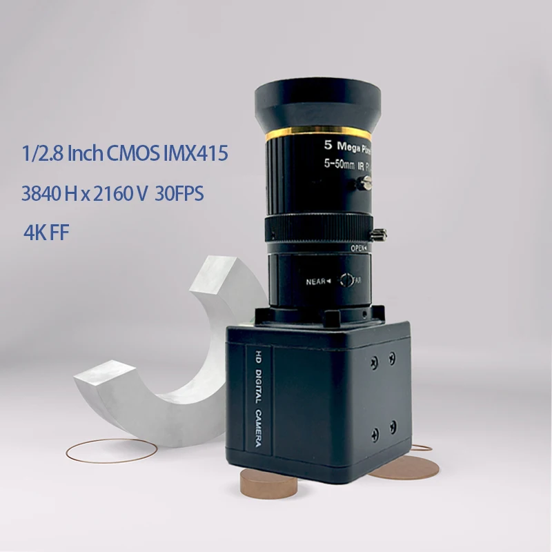 

IMX415 8MP 4K HD Industrial Camera Live Stream Cameras 5-50mm C-Mount Manual Iris Lens for Live Broadcast Video Teach Conferenc