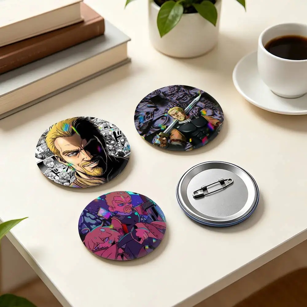 V-Vinland S-Saga Anime A-Askeladd  25mm 32mm 44mm 58mm 75mm Brooches Badges Pins for Accessories Gift