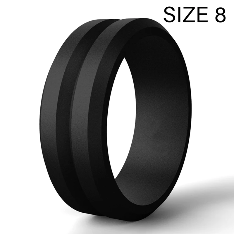 2 Piece 8Mm Popular 7-14 Size For Men Women Silicone Cool Rings Silicone Wedding Ring 8