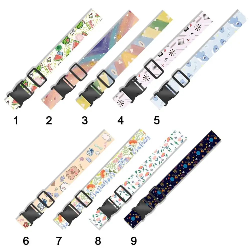 Fashion Printed Adjustable Luggage Strap Portable Buckle Suitcase Bag Baggage Tie Down Belt Travel Camping Bag Accessories