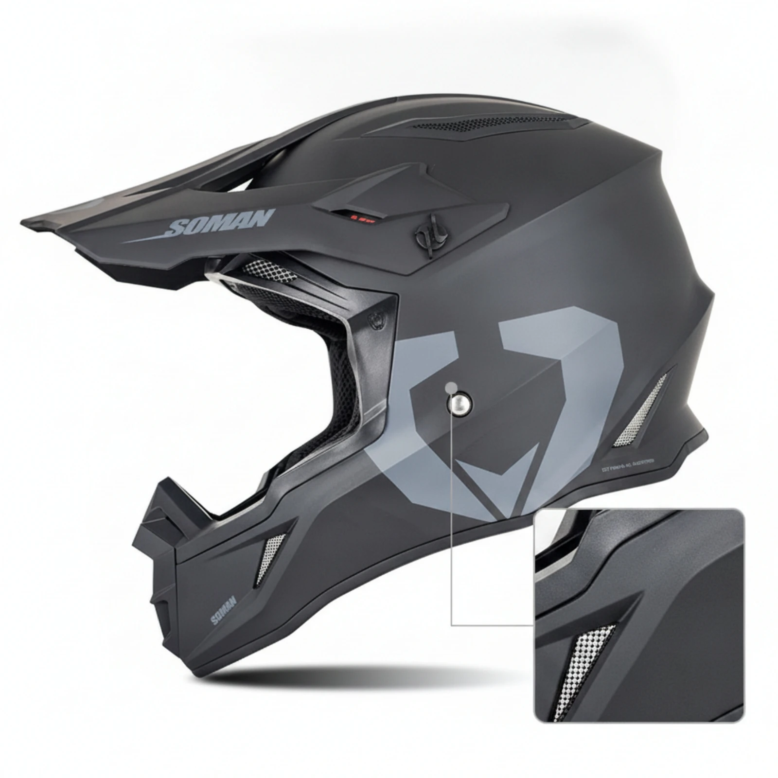 Off-Highway Helmet Aerodynamic Dirt Bike Helmet Vented Ventilated for Motorcyclists, Motocross