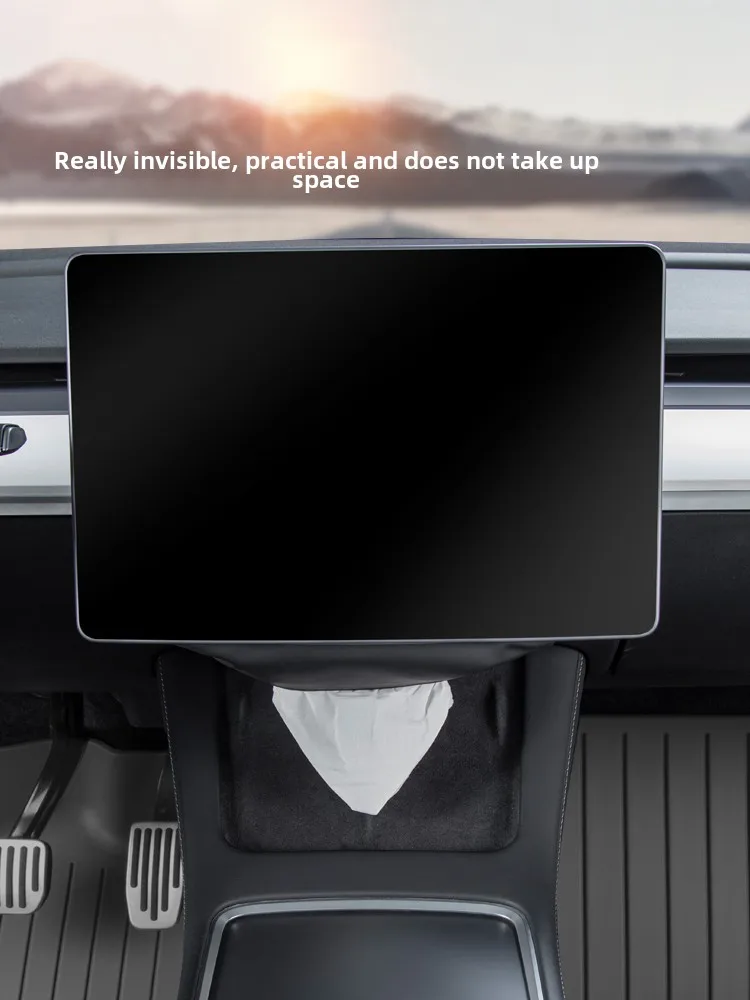 صندوق مناديل السيارة مناسب لملحقات السيارة الكرتونية المضخفية من Tesla ModelY/3 Huan #3